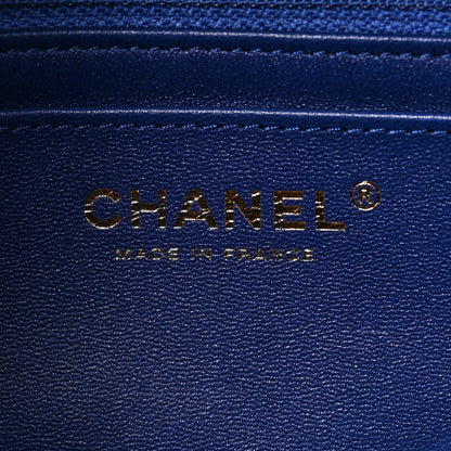 Chanel Satin Quilted Mini Rectangular Flap Blue 6 of 9