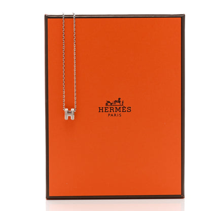 Hermes Palladium Mini Pop H Pendant Necklace Marron Glace 7 of 7