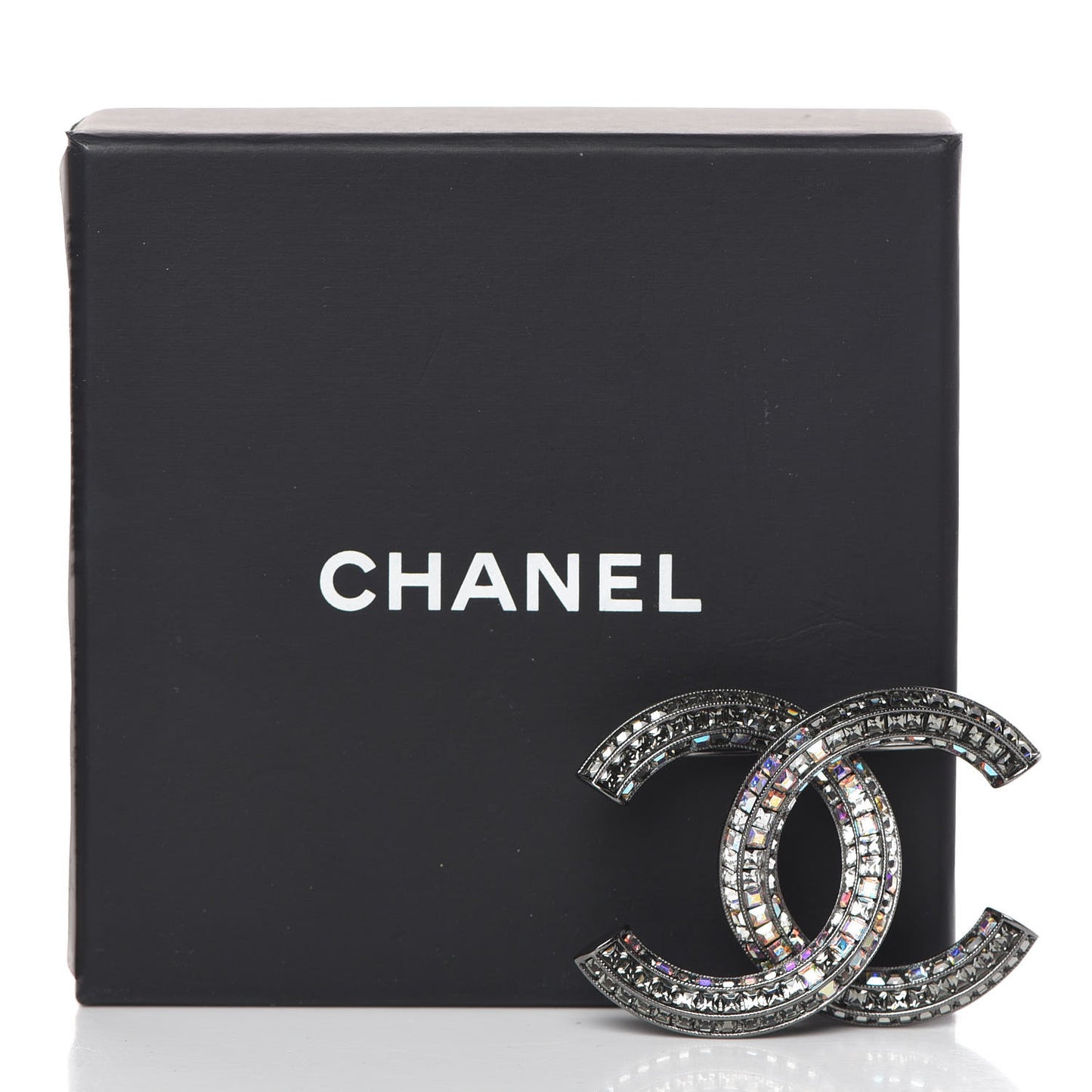 Ruthenium Crystal Baguette CC Brooch Multicolor