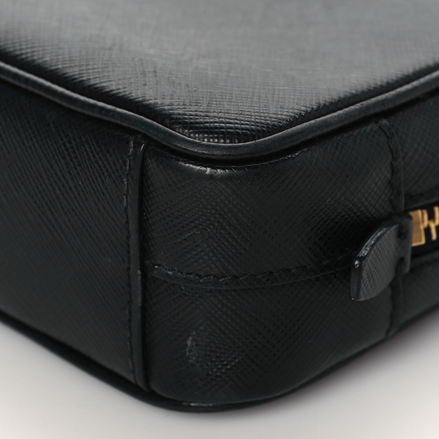 Saffiano Mini Camera Crossbody Bag Black