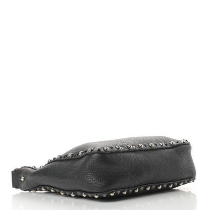 Valentino Garavani Pebbled Calfskin Small Rockstud Rolling Flip-Lock Messenger Bag Black 4 of 10