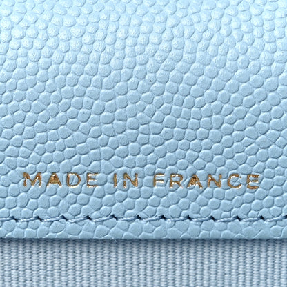 Chanel Caviar Quilted Flap Card Holder Wallet Light Blue 7 of 18