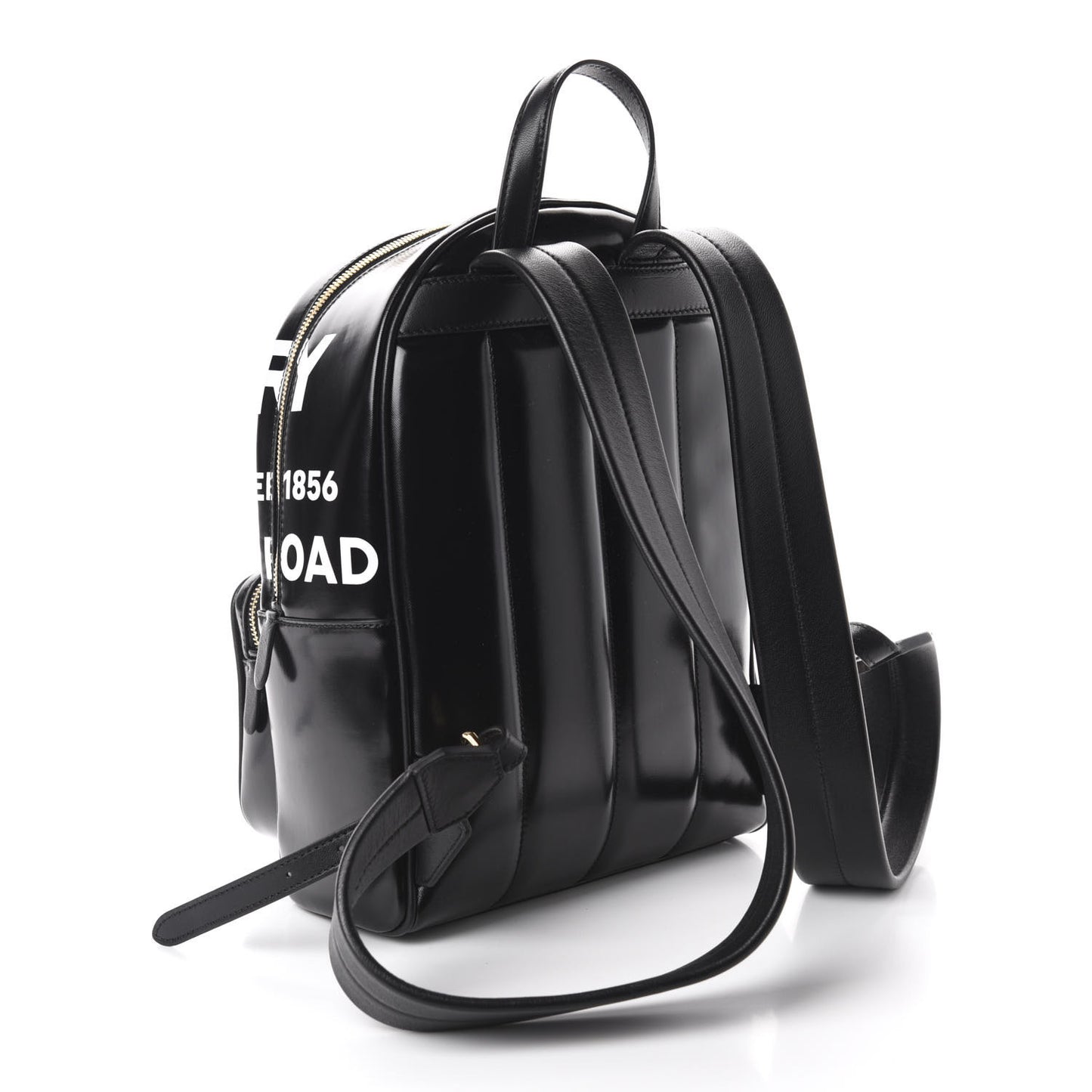 Coated Canvas Horseferry Print Backpack Black