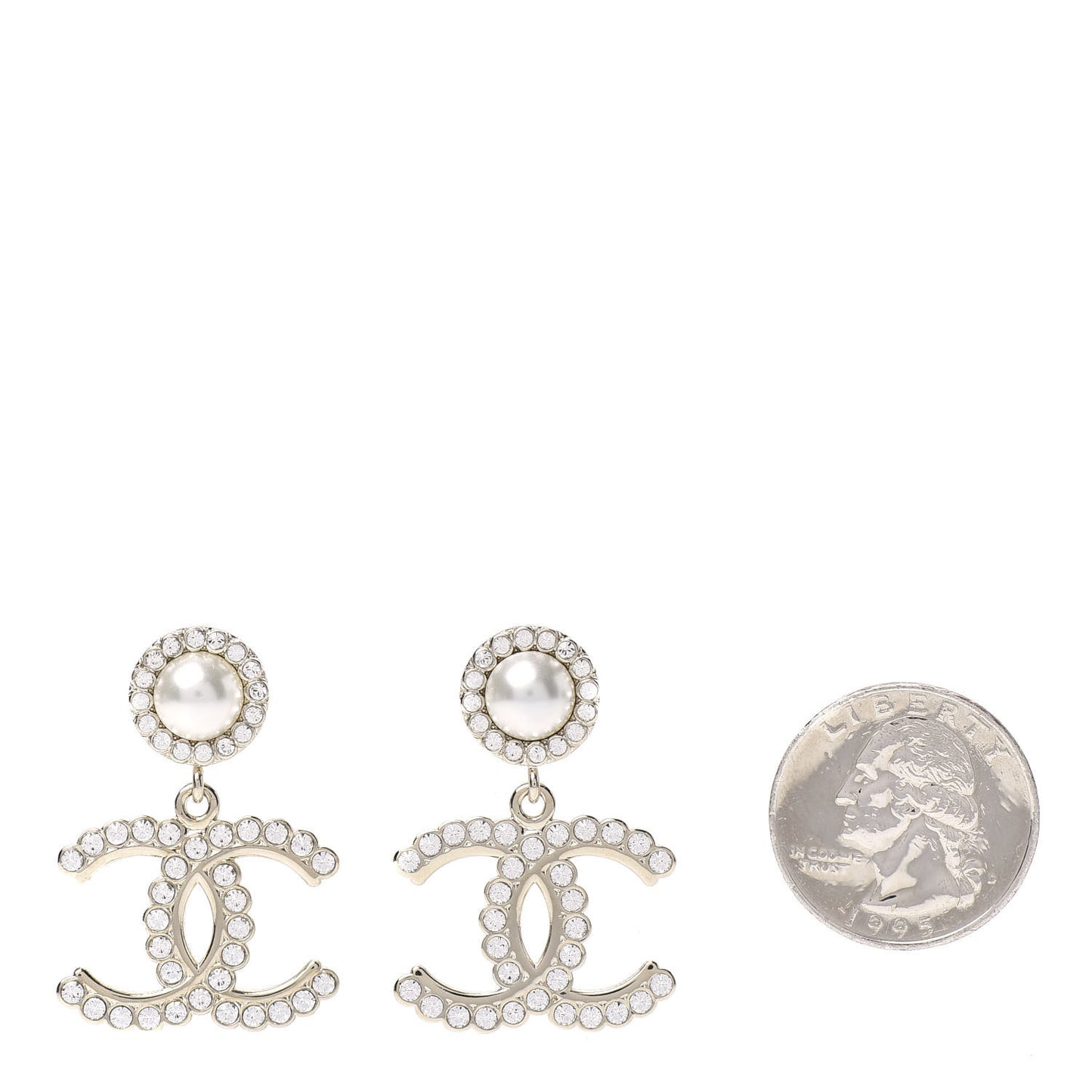 Crystal Pearl Bow-tiful CC Drop Earrings Gold