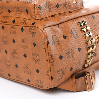 MCM Visetos Small Side Stud Stark Backpack Cognac 7 of 11