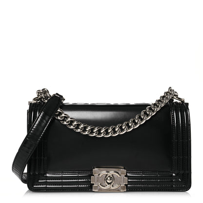 Chanel Glazed Calfskin Medium Boy Flap Black 1 of 17