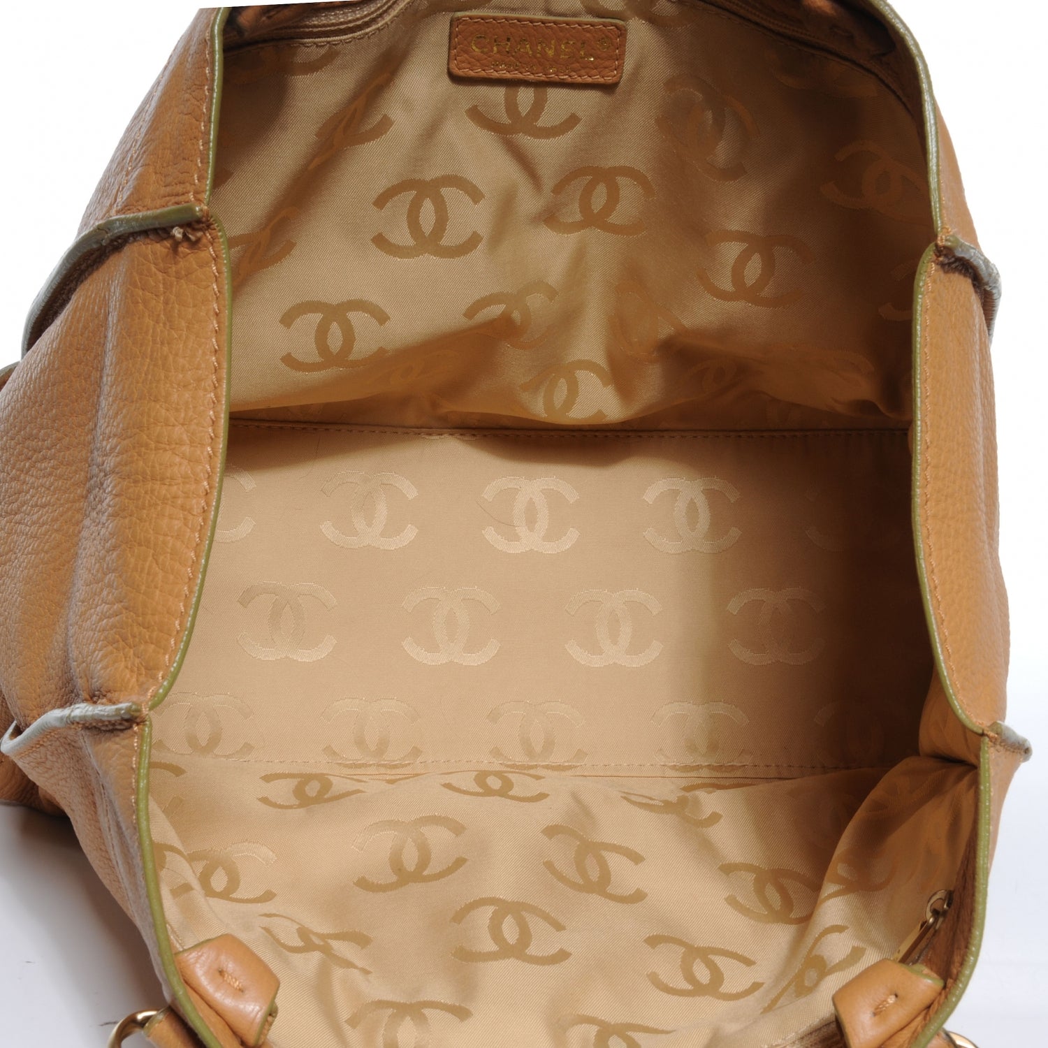 Chanel Calfskin Woven CC Tote Beige 8 of 9