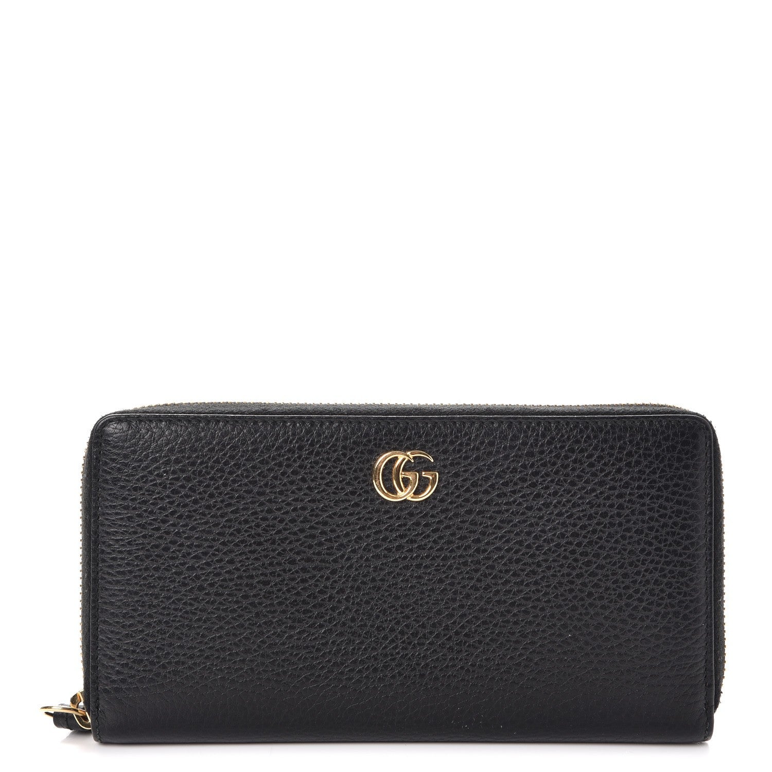 Gucci Dollar Calfskin GG Marmont Zip Around Wallet Black 1 of 10
