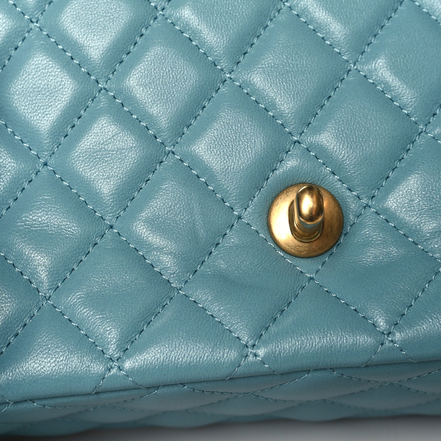 Lambskin Quilted Small Strass On Top Flap Bag Light Blue