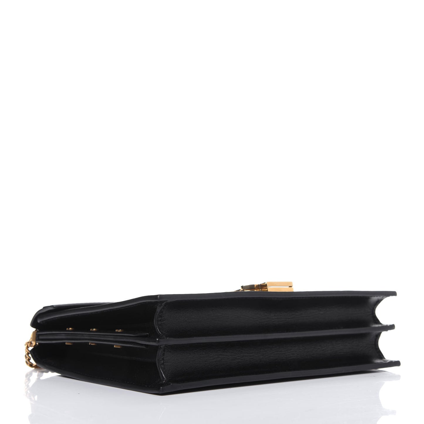 Smooth Calfskin Monogram Cassandra Clasp Bag Black