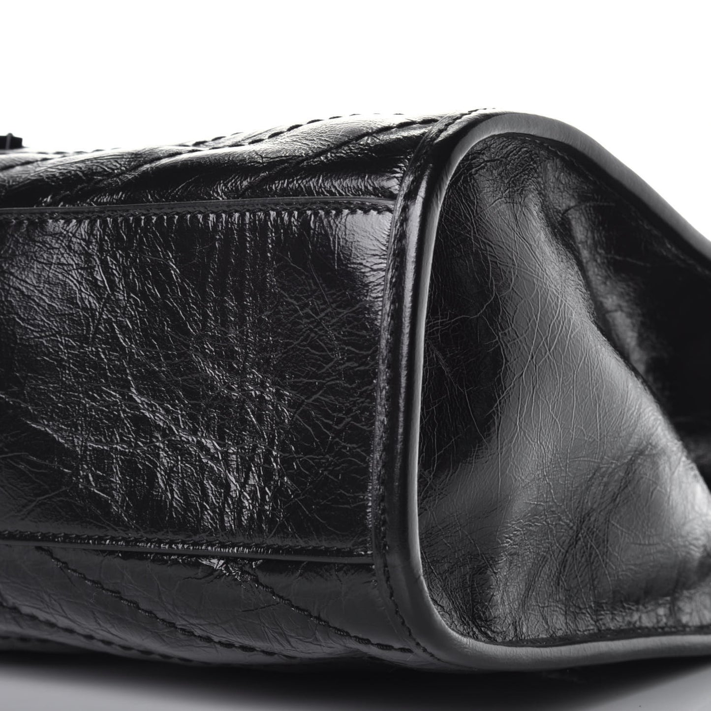 Crinkled Calfskin Matelasse Monogram Medium Niki Shopper Tote Black