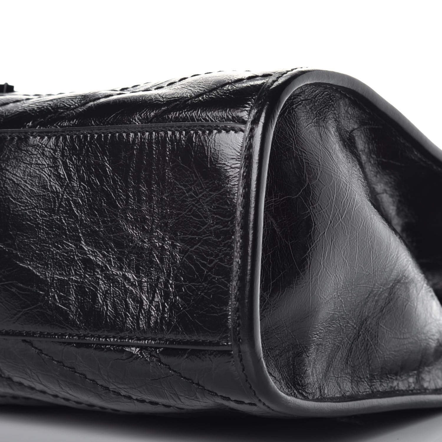 Saint Laurent Crinkled Calfskin Matelasse Monogram Medium Niki Shopper Tote Black 9 of 9
