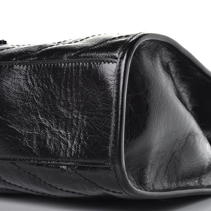 Saint Laurent Crinkled Calfskin Matelasse Monogram Medium Niki Shopper Tote Black 9 of 9
