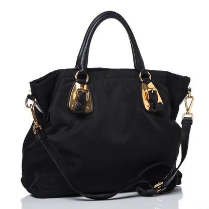 Prada Tessuto Nylon Soft Calf Tote Black 4 of 53