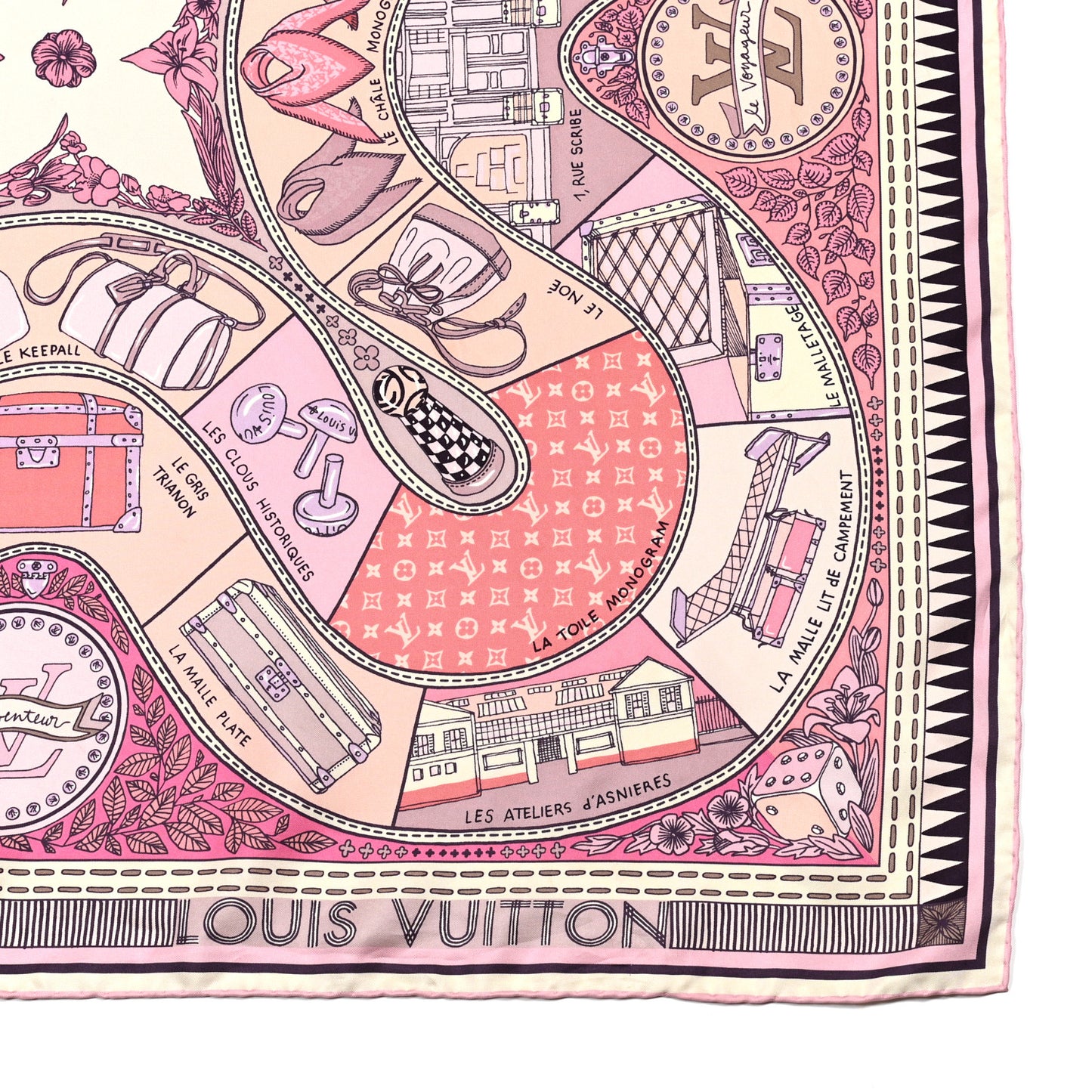 Silk Jeu De Louis Scarf Pink