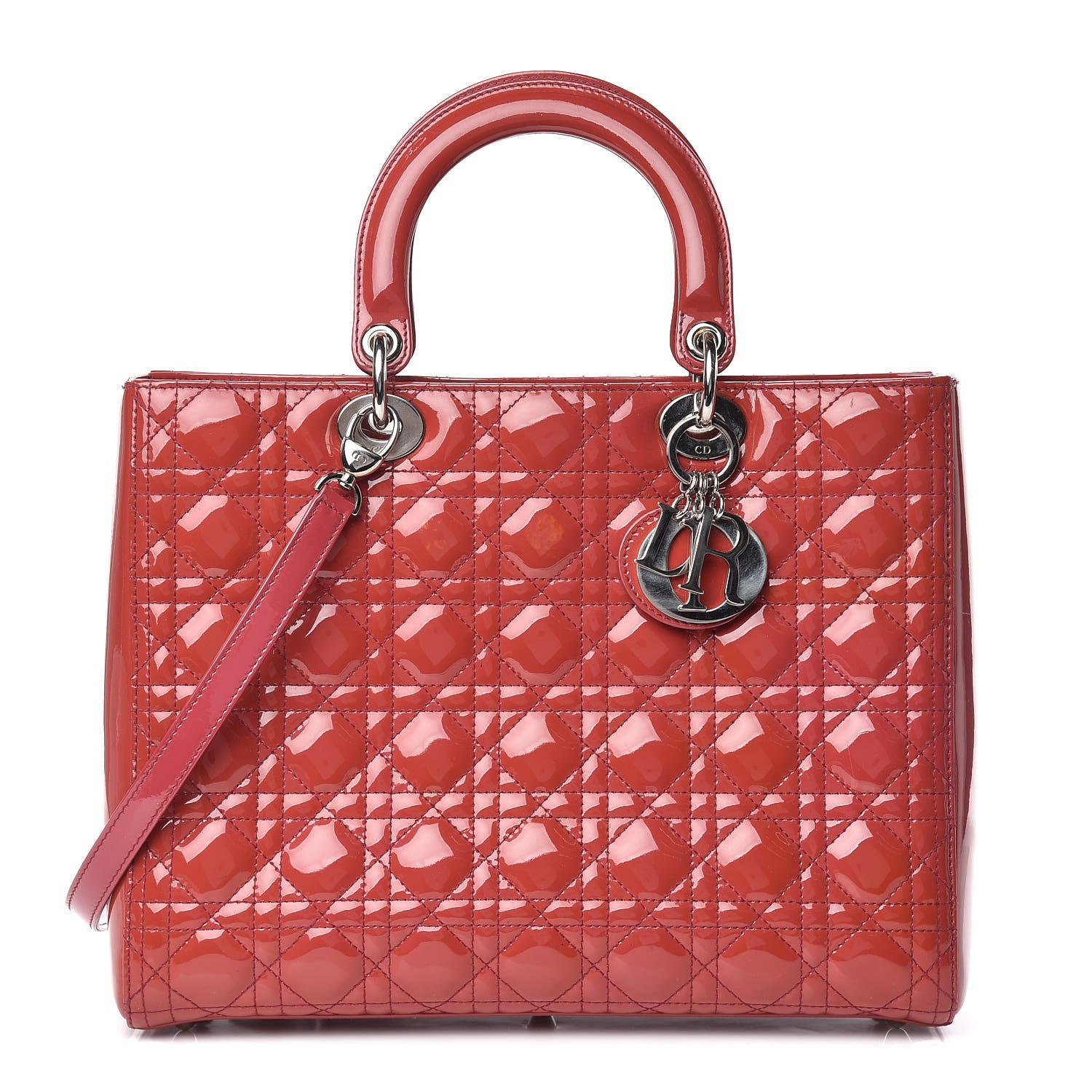 Christian Dior Patent Cannage Large Lady Dior Pink 1 of 30