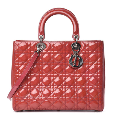 Christian Dior Patent Cannage Large Lady Dior Pink 1 of 30