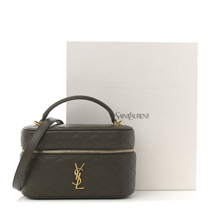 Saint Laurent Lambskin Quilted Mini Gaby Vanity Case Light Musk 12 of 12