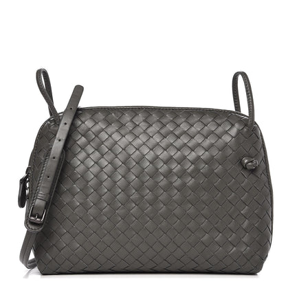 Bottega Veneta Nappa Intrecciato Pillow Crossbody Messenger Light Grey 1 of 9