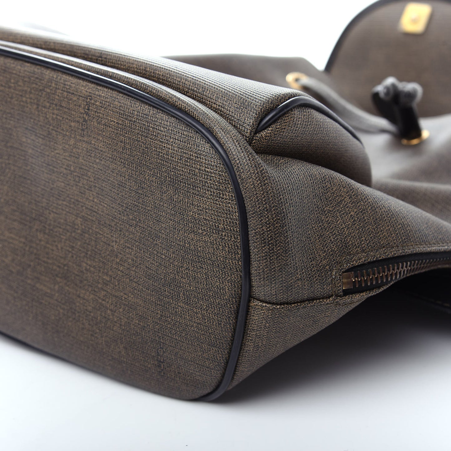 Coated Canvas Drawstring Backpack Tobacco