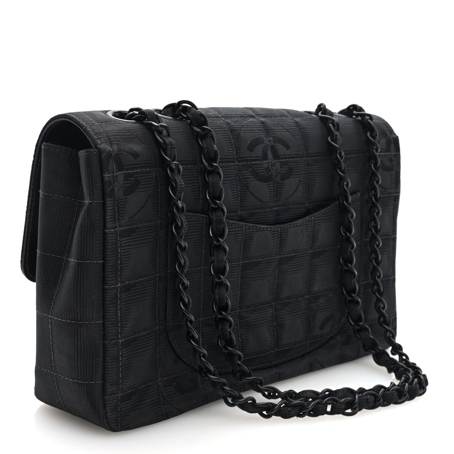 Nylon Medium Travel Flap Black