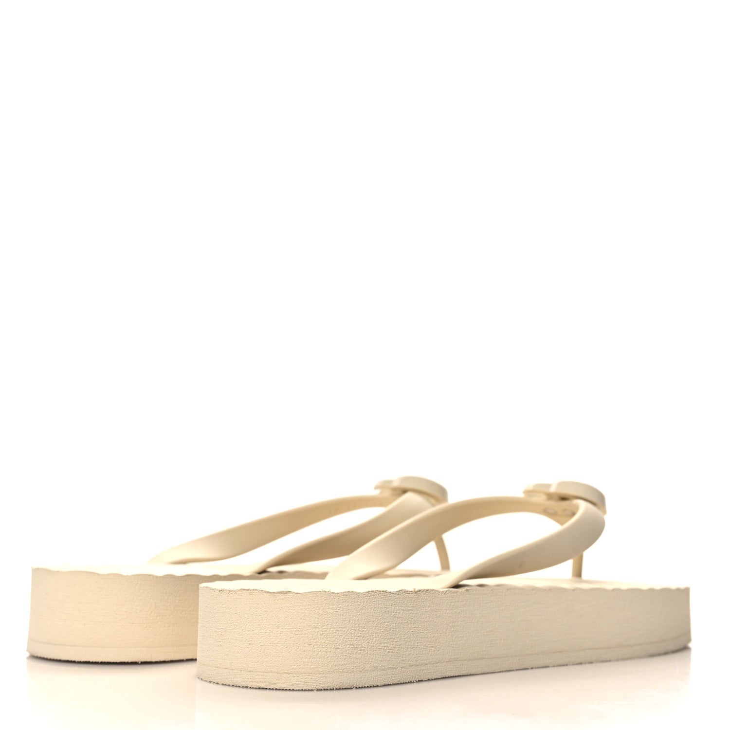 Gucci Rubber Chevron Womens GG Thong Sandals 41 Mystic White 5 of 9