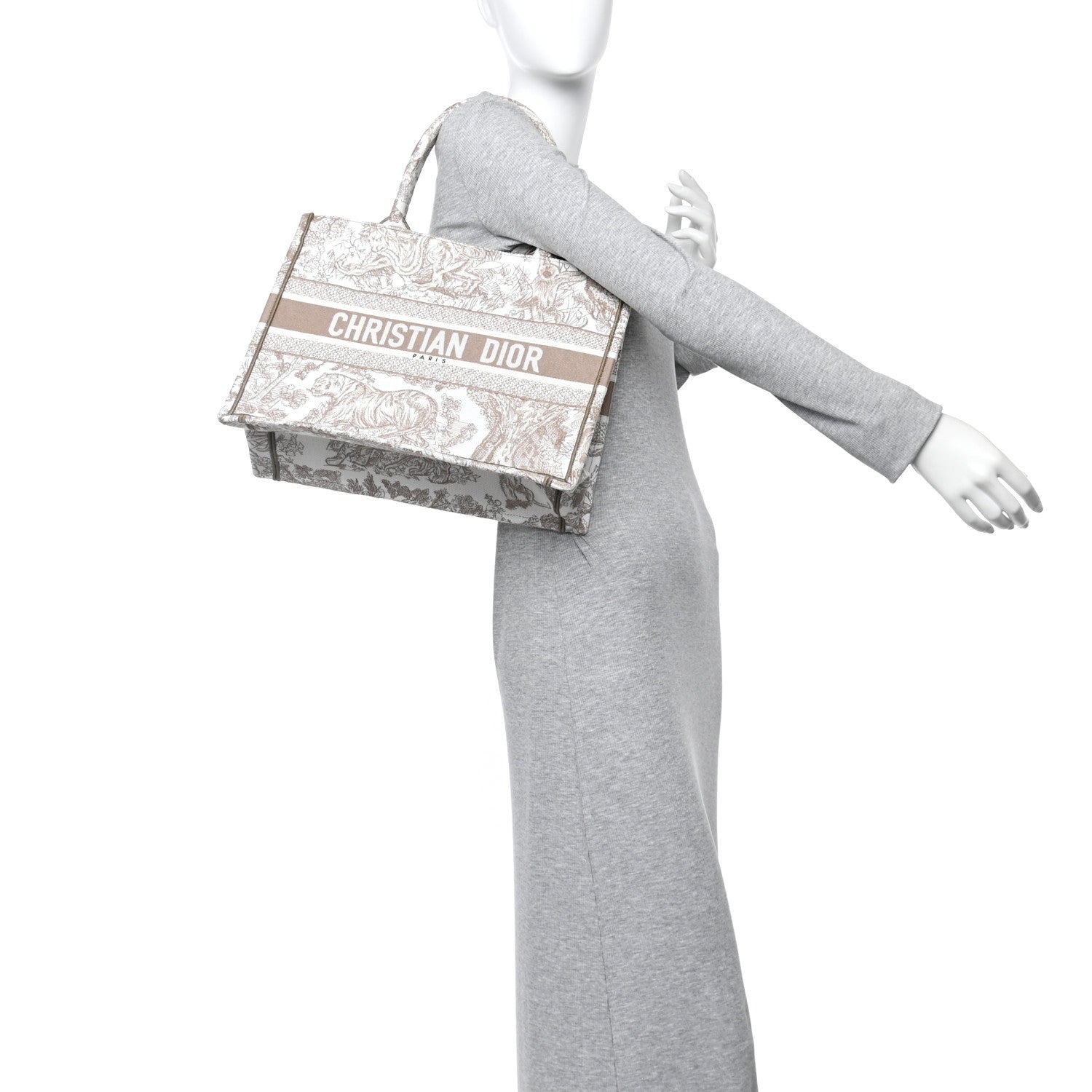 Christian Dior Canvas Embroidered Medium Dioriviera Toile De Jouy Book Tote Beige 2 of 10