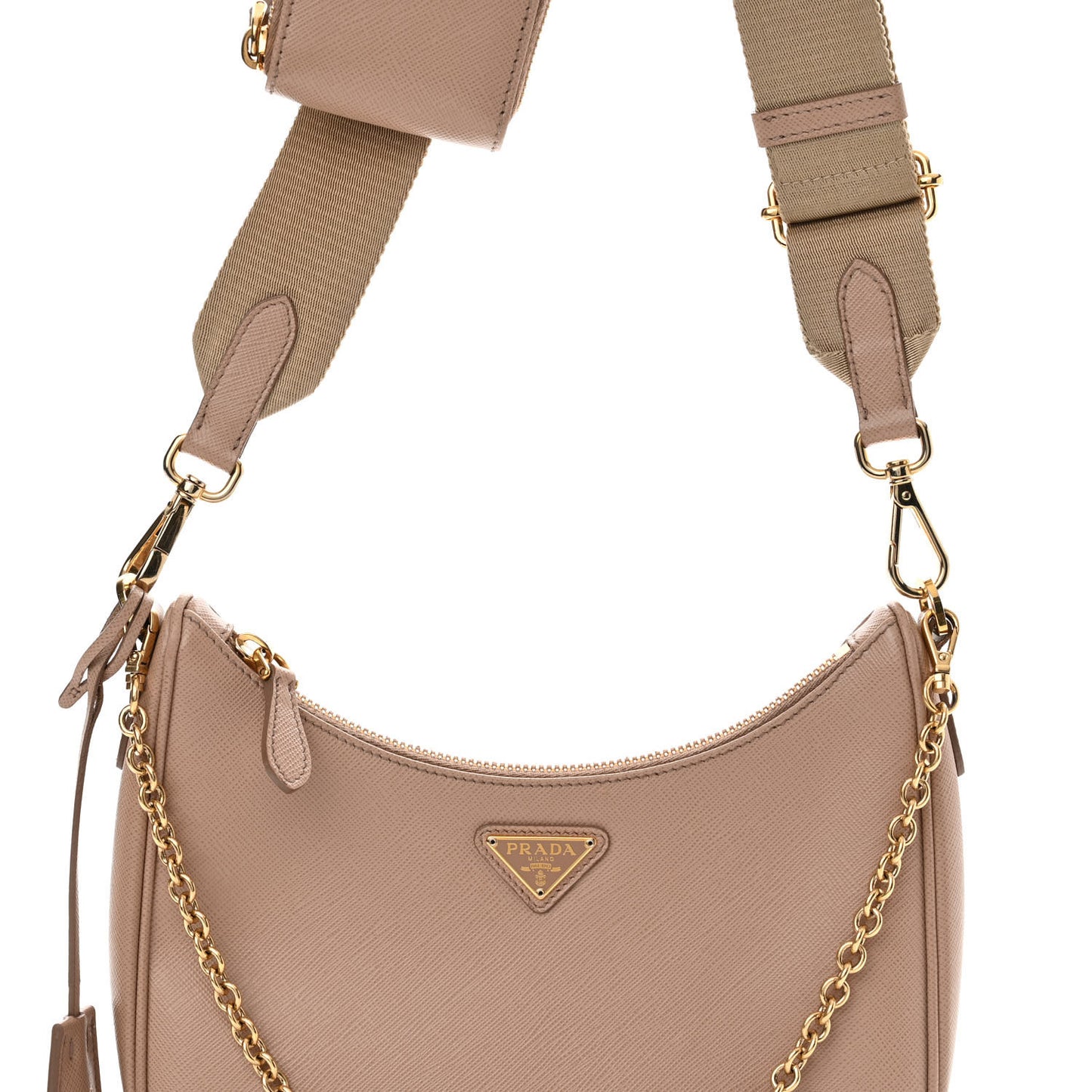 Saffiano Lux Re-Edition 2005 Shoulder Bag Cammeo