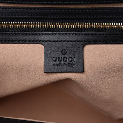 Gucci Nappa Bamboo Small Nymphaea Top Handle Bag Black 6 of 9