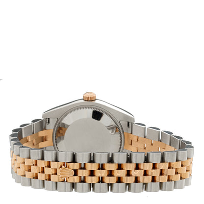 Rolex Stainless Steel 18K Everose Gold Diamond 31mm Oyster Perpetual Datejust Watch Chocolate Roman 178271 3 of 5