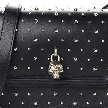 Alexander McQueen Calfskin Studded Small Padlock Crossbody Bag Black 10 of 10