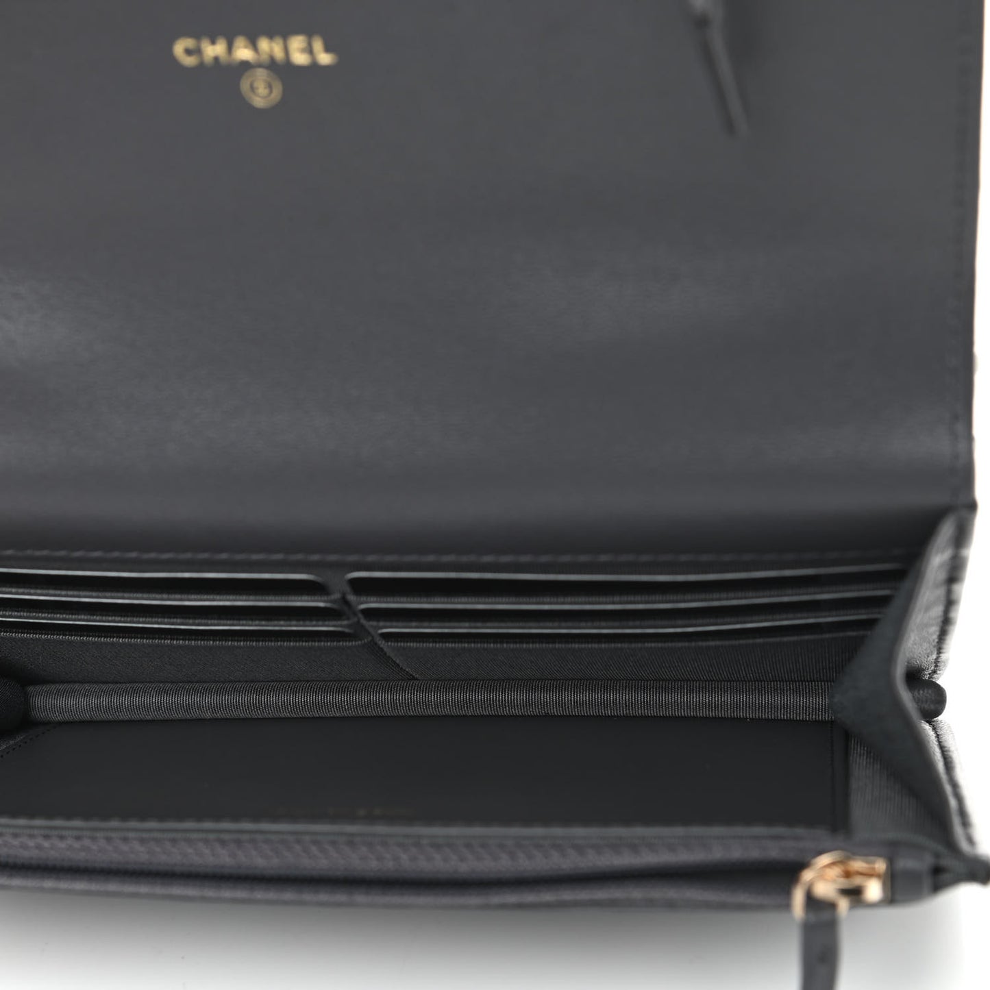 Lambskin Quilted Chanel 19 Wallet On Chain WOC Dark Grey