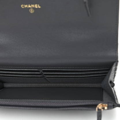 Chanel Lambskin Quilted Chanel 19 Wallet On Chain WOC Dark Grey 5 of 11