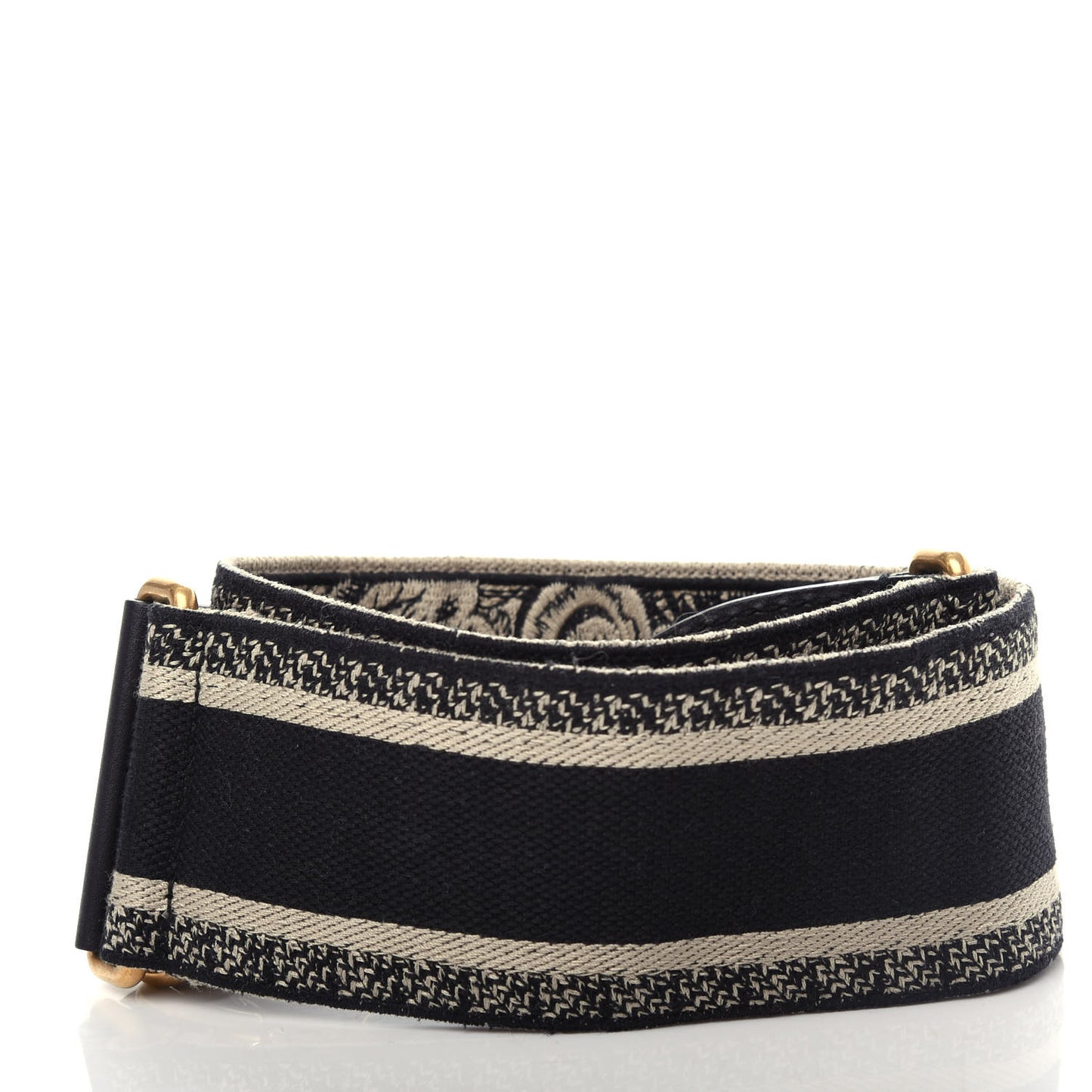 Canvas Embroidered Shoulder Strap Black