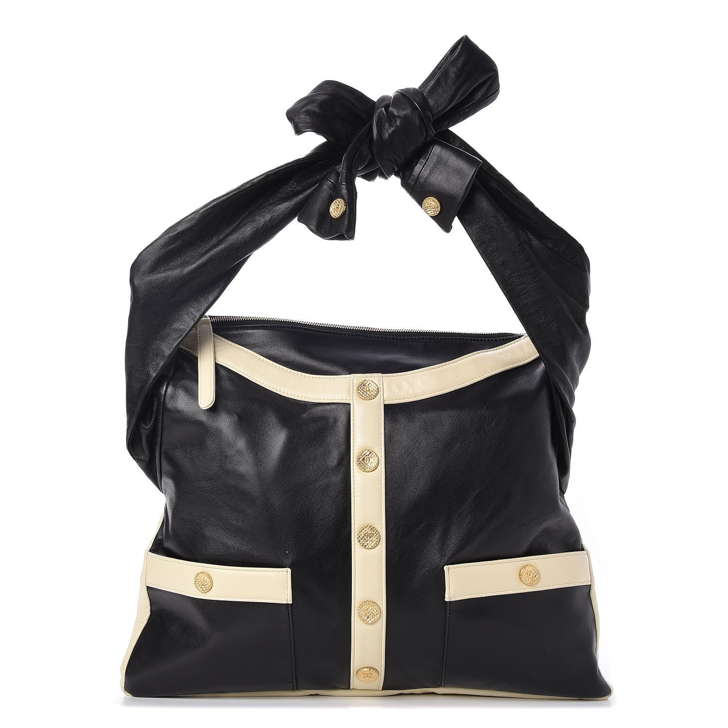 Chanel Lambskin Large Girl Bag Black Beige 1 of 7