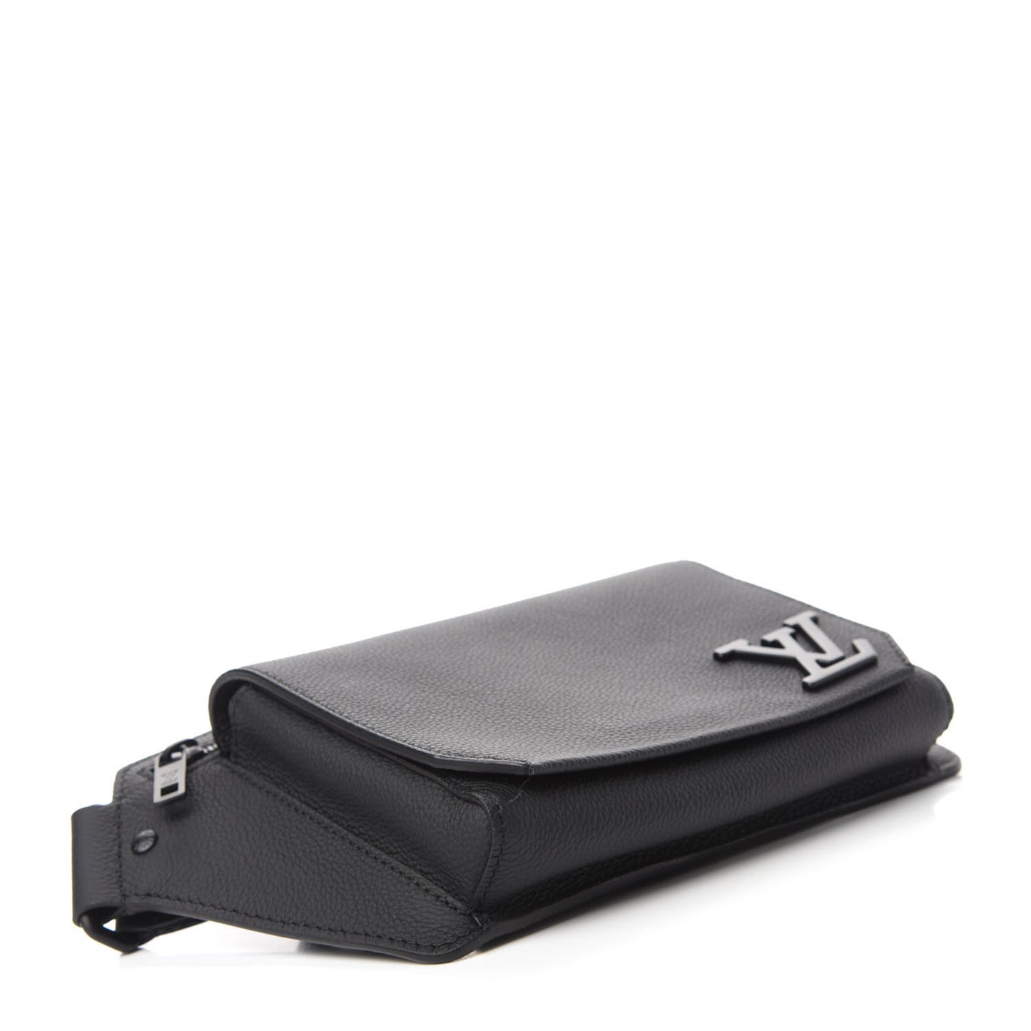 Grained Calfskin Aerogram Slingbag Black