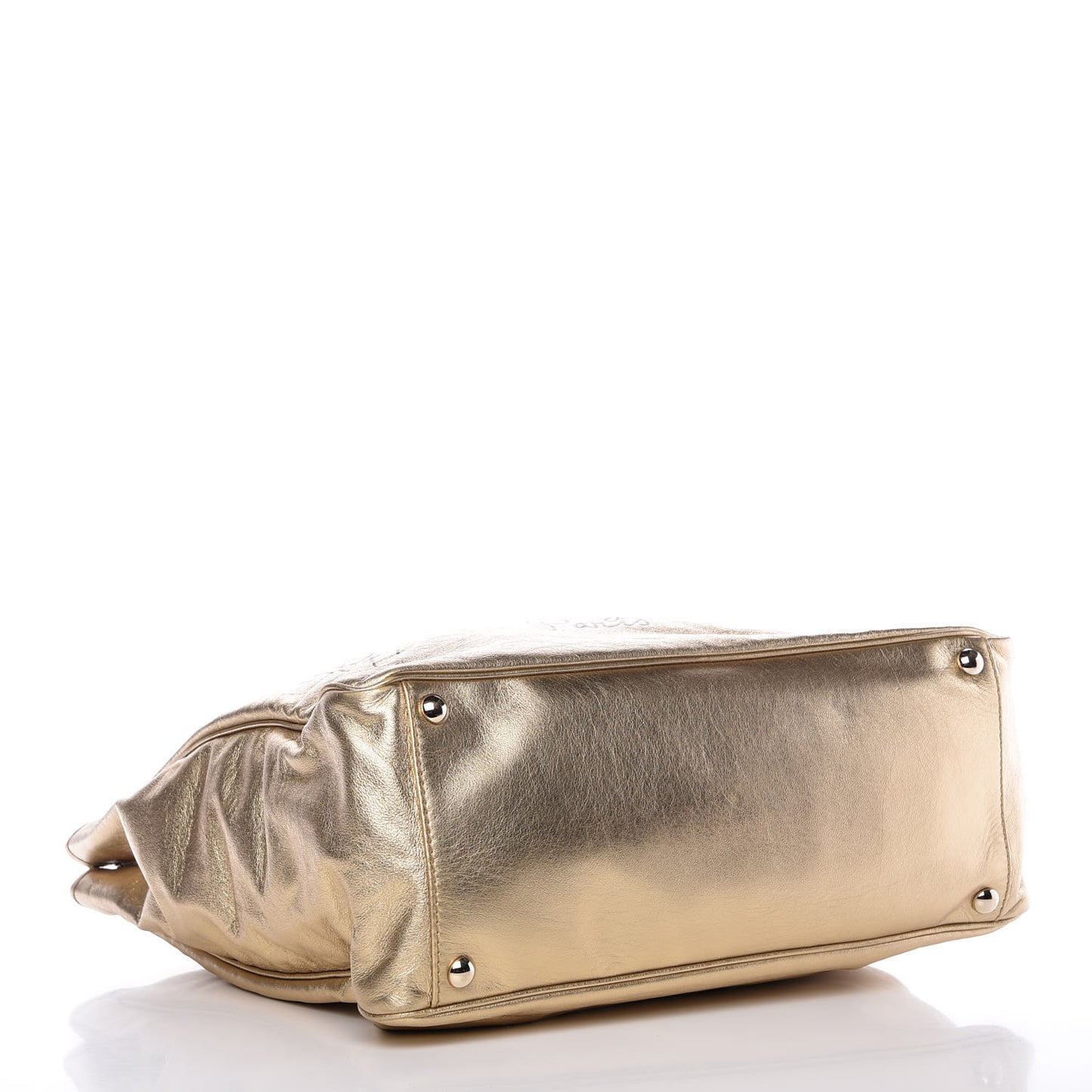 Metallic Calfskin Y-Mail Tote Gold