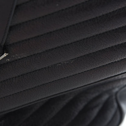 Saint Laurent Sheepskin Matelasse Chevron Monogram Large College Satchel Black 10 of 12