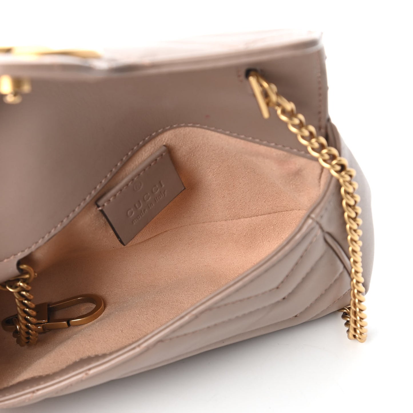 Calfskin Matelasse Super Mini GG Marmont Shoulder Bag Porcelain Rose