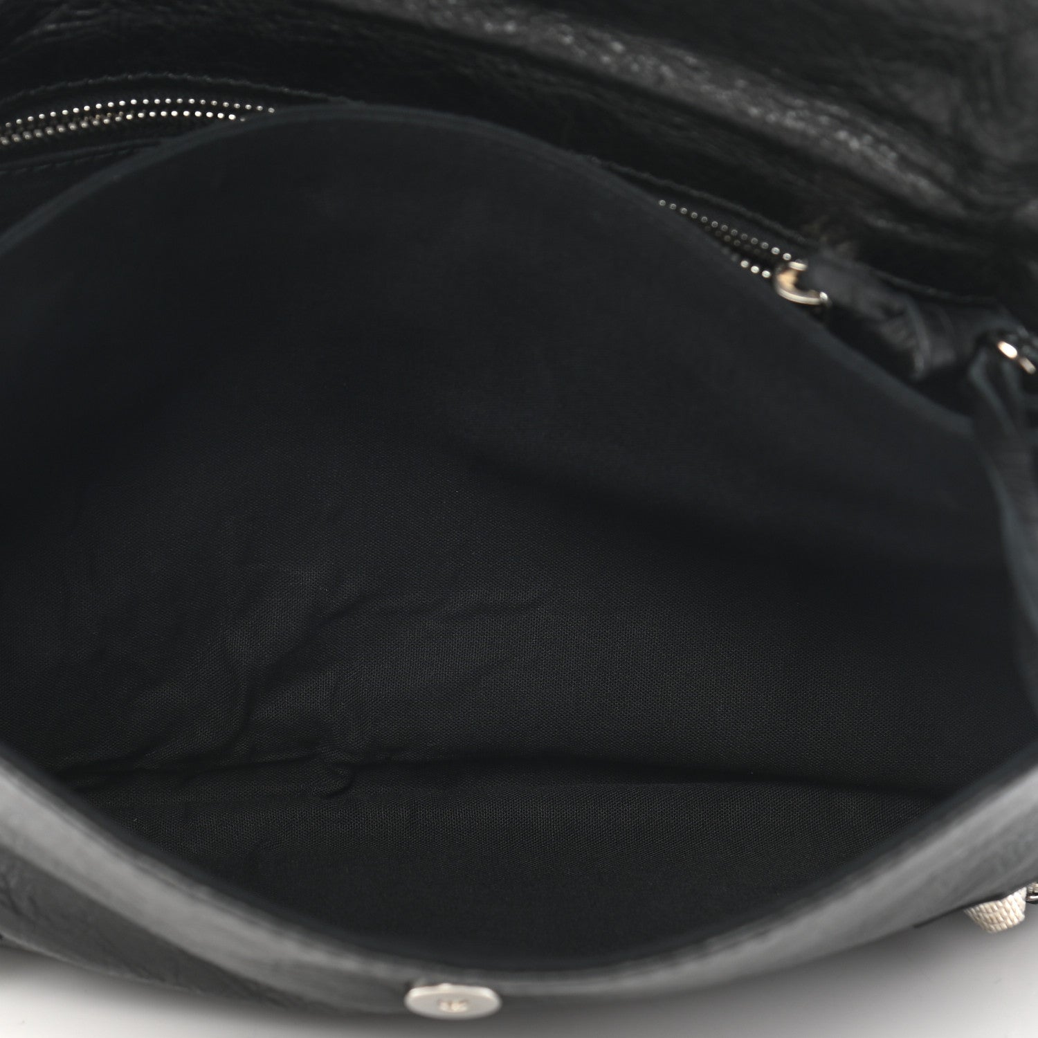 Balenciaga Agneau Giant 12 Silver Hardware Envelope Strap Clutch Black 6 of 8