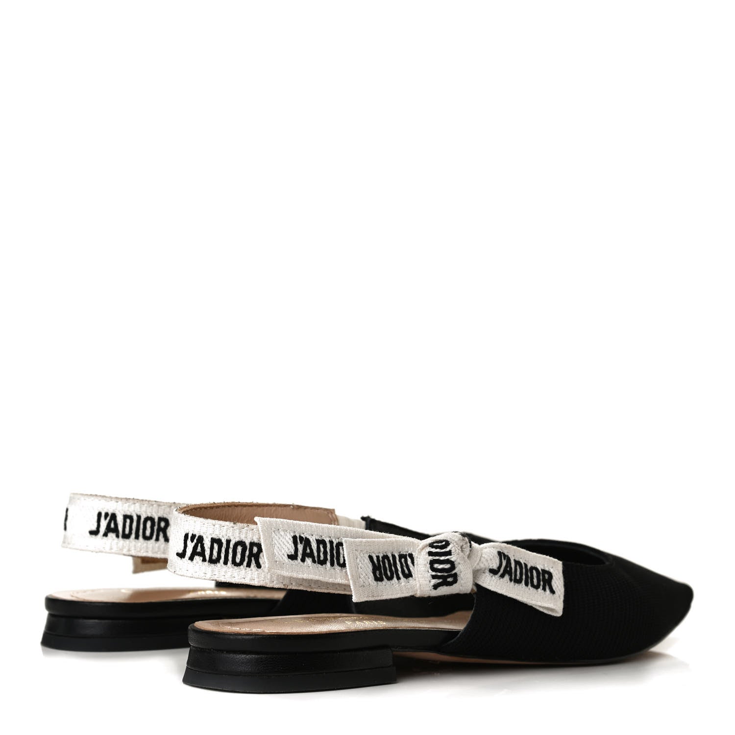 Christian Dior Technical Canvas Ribbon J'Adior Slingback Ballet Flats 36 Black 4 of 11