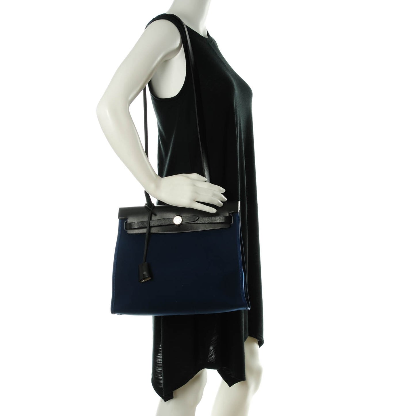 Toile Barenia Herbag Zip 31 PM Bleu de Prusse