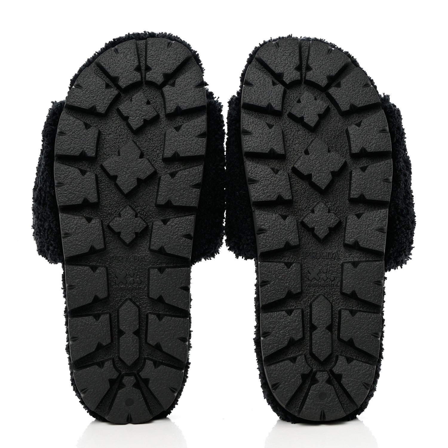 Prada Terry Cloth Logo 20mm Slide Sandals 38 Black White 6 of 8