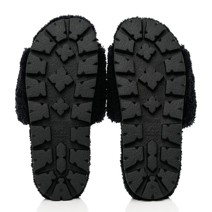 Prada Terry Cloth Logo 20mm Slide Sandals 38 Black White 6 of 8