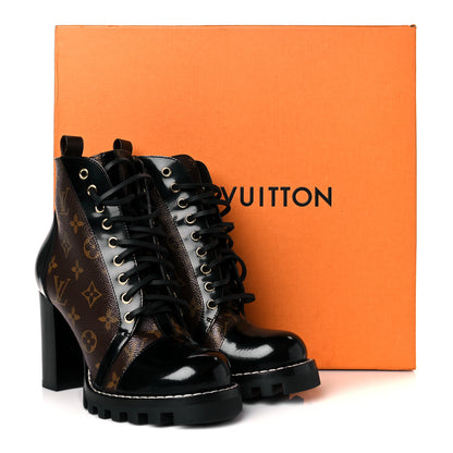 Louis Vuitton Patent Calfskin Monogram Star Trail Ankle Boots 39.5 Black 9 of 9