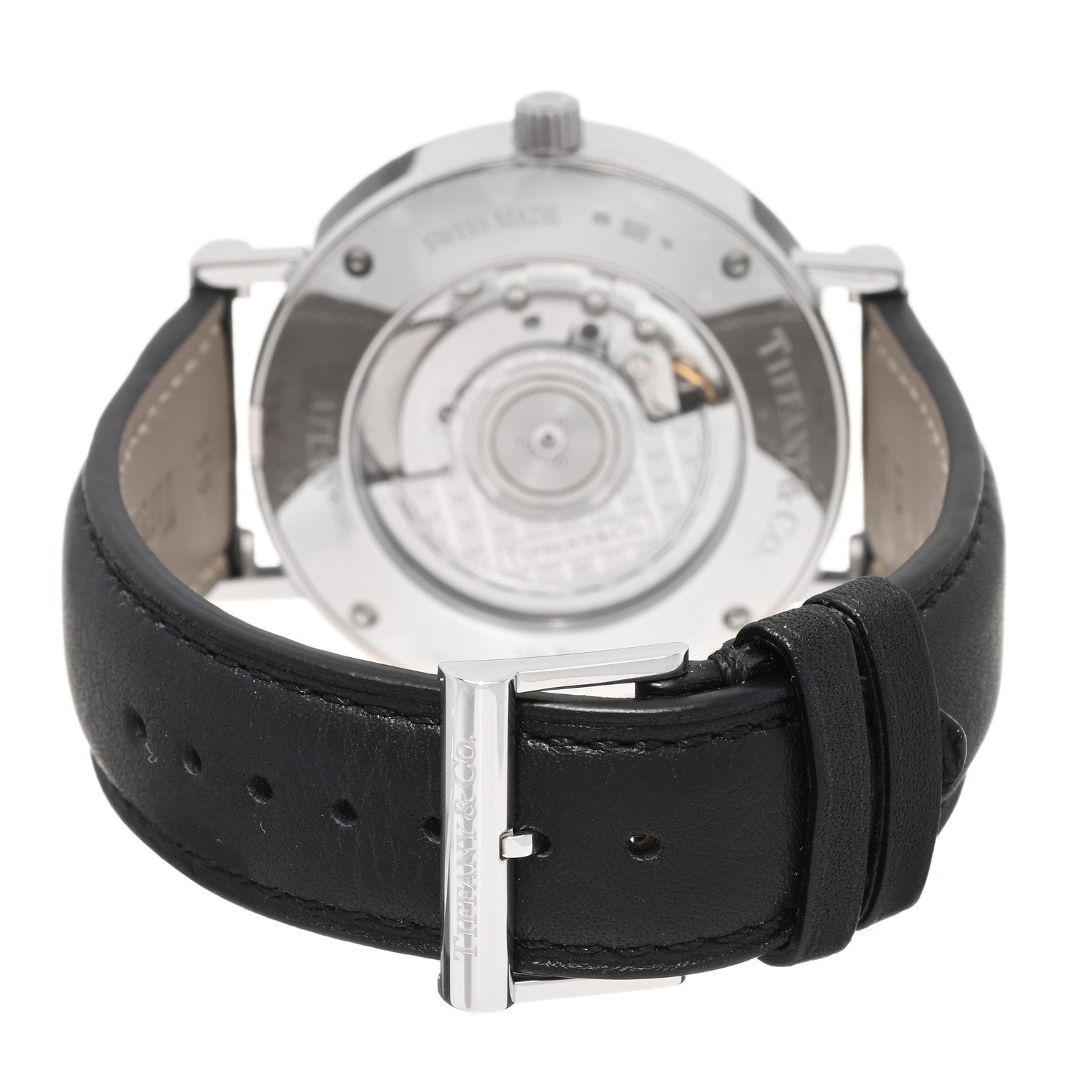Tiffany Sterling Silver Calfskin 39mm Atlas Automatic Watch 3 of 4