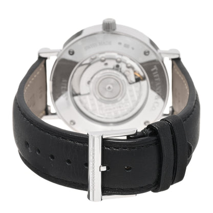 Tiffany Sterling Silver Calfskin 39mm Atlas Automatic Watch 3 of 4