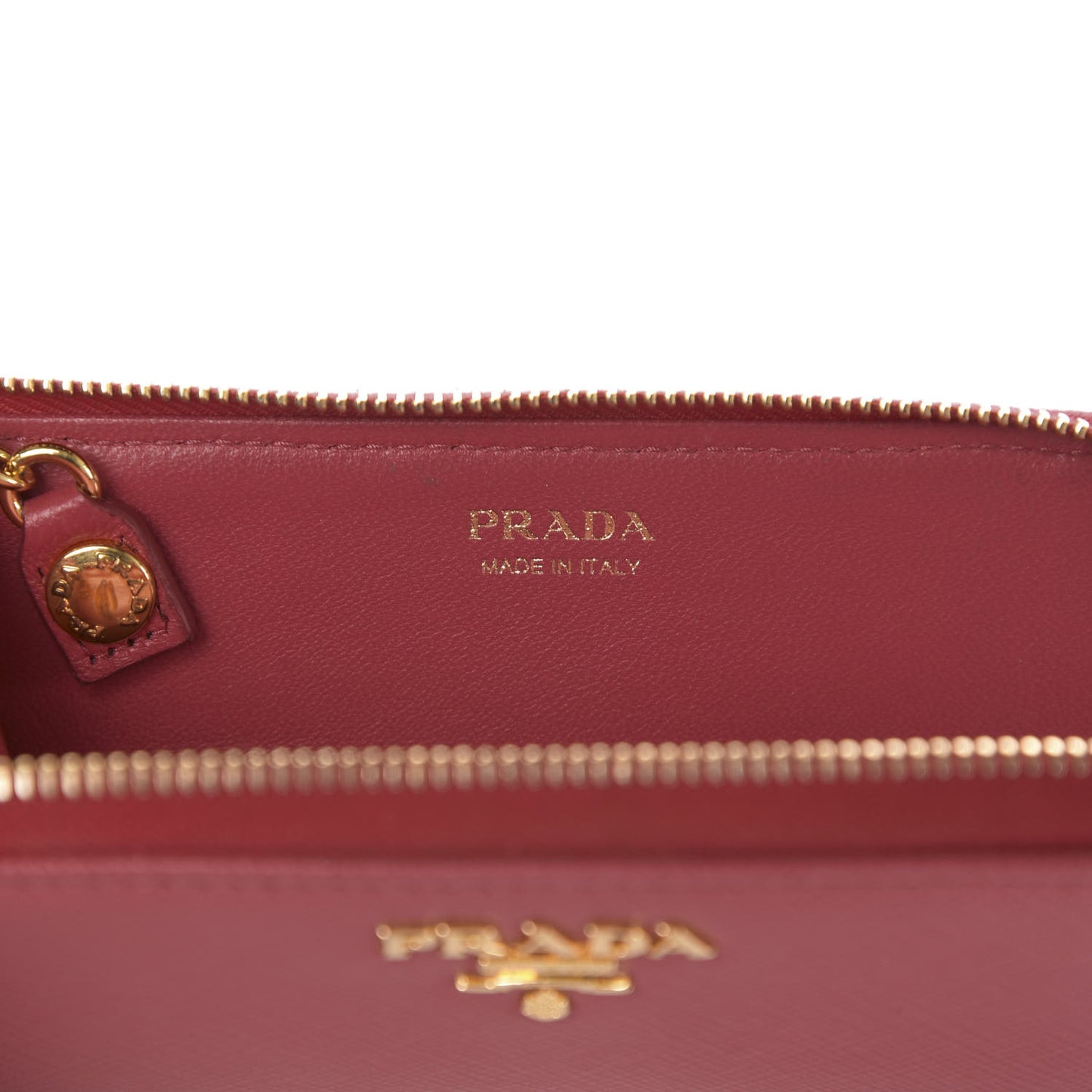 Saffiano Metal Zip Around Key Holder Peonia