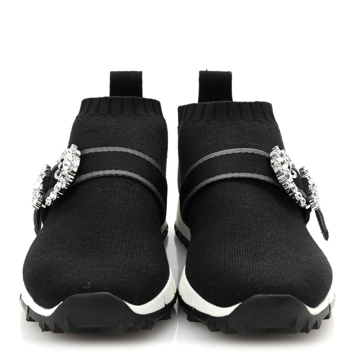 Jimmy Choo Knit Crystal Cheri Oakland Sneaker 37 Black 3 of 10