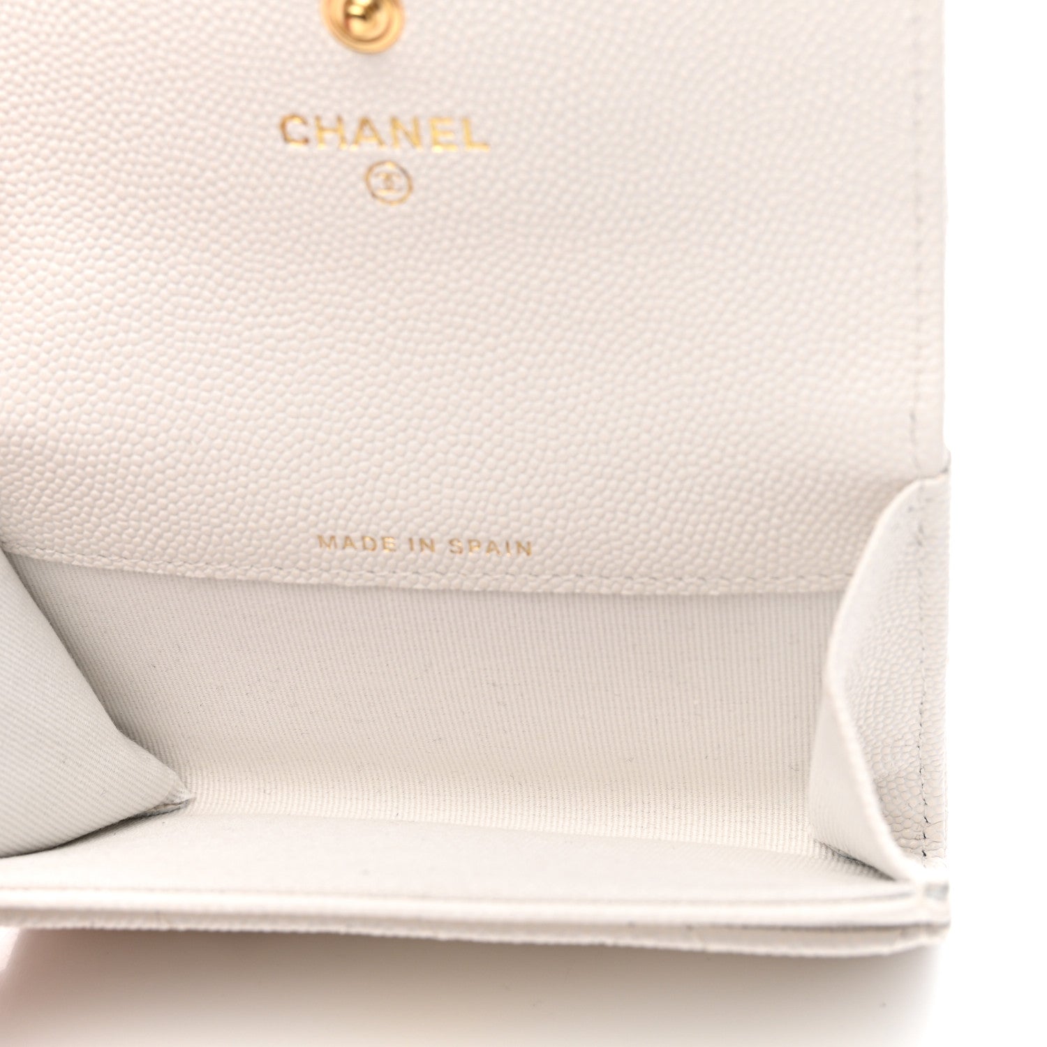 Chanel Caviar Quilted Enamel Coco Casino Flap Card Holder Wallet White 4 of 8